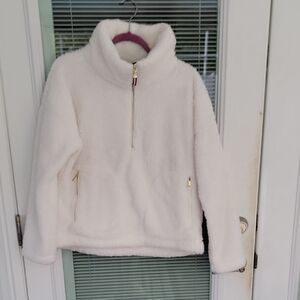 Tommy Hilfiger Cozy White Fleece Sherpa Quarter Zip Pullover Sz M